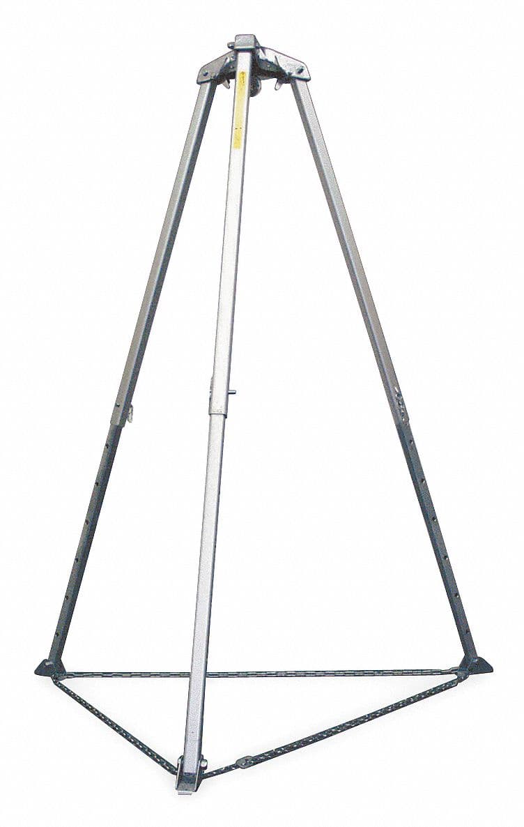 HONEYWELL MILLER Confined Space Tripod: 4 ft to 7 ft Ht, 3 3/8 ft to 6 5/8 ft Base